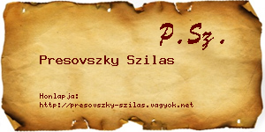 Presovszky Szilas névjegykártya
